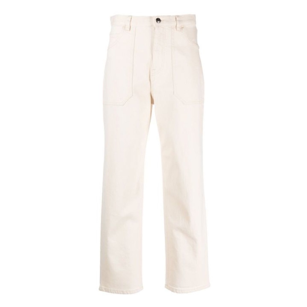 Woolrich Bull Denim Jeans in Cream White Color